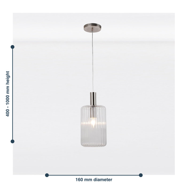 Colberg 1 - Light Cylinder Pendant, Brushed Chrome/Clear