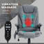 Fauteuil de bureau à 6 points de massage vibrant avec chaleur lombaire gris-24397811