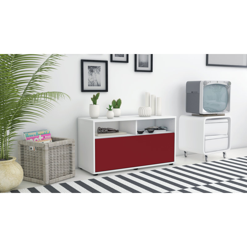 Isai 92cm W Chest of Drawers, Red / Matte White