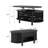 43.3'' W Oval Lift Top Coffee Table With Hidden Storage, Fluted Wood Center Table With Storage Compartment And Open Shelf-103832528