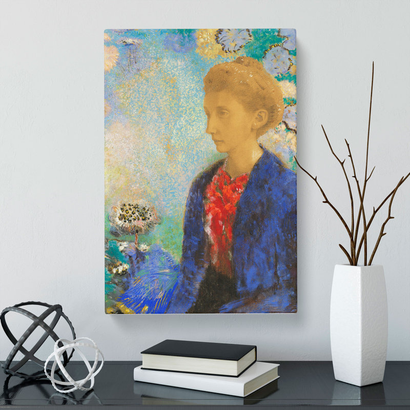 Baronne De Domecy by Odilon Redon - Wrapped Canvas Painting, 91cm H x 60cm W x 3cm D
