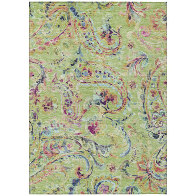 Shovon Washable Paisley Indoor / Outdoor Rug
