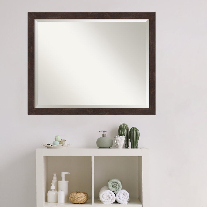 Miroir de salle de bain Kanawha, 24,5 po x 30,5 po, Noyer brun