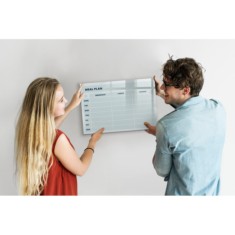 Magnetic Glass Dry Erase Board, 40cm H x 60cm W x 2cm D