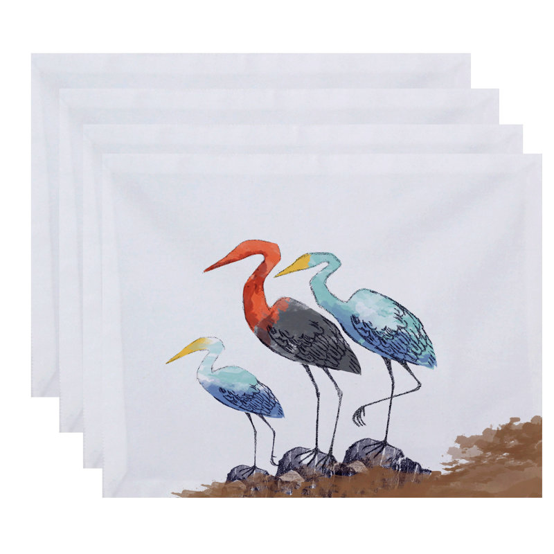 Oakley Polyester Animals/Nature Rectangle Placemat, White