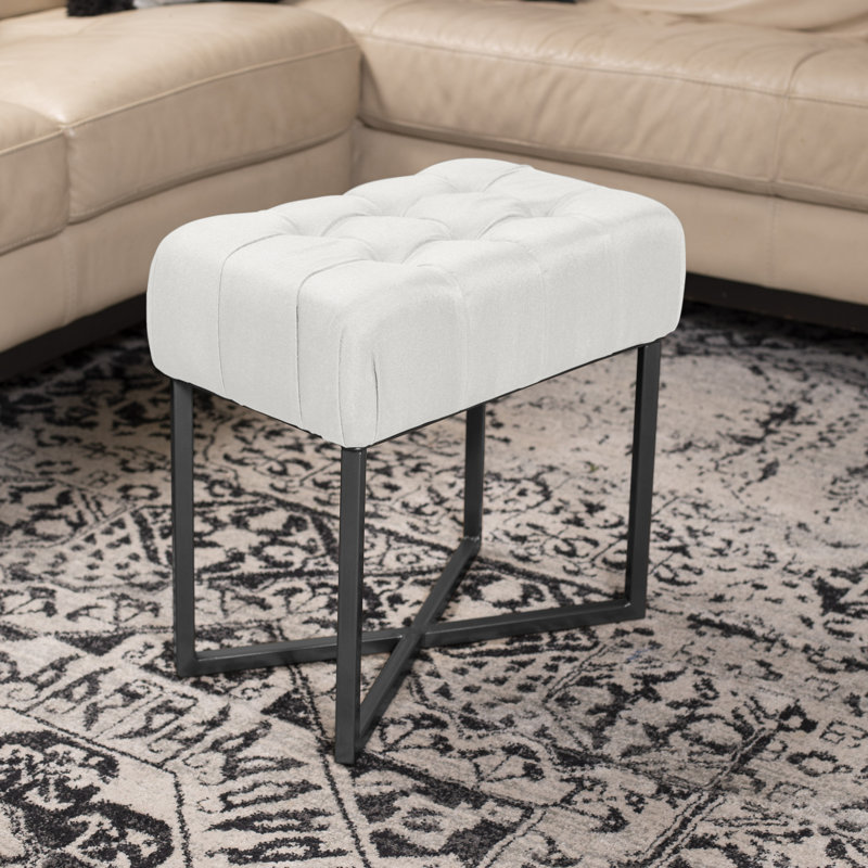 Repose-pieds BirdRock Home, Noir, Beige Linen