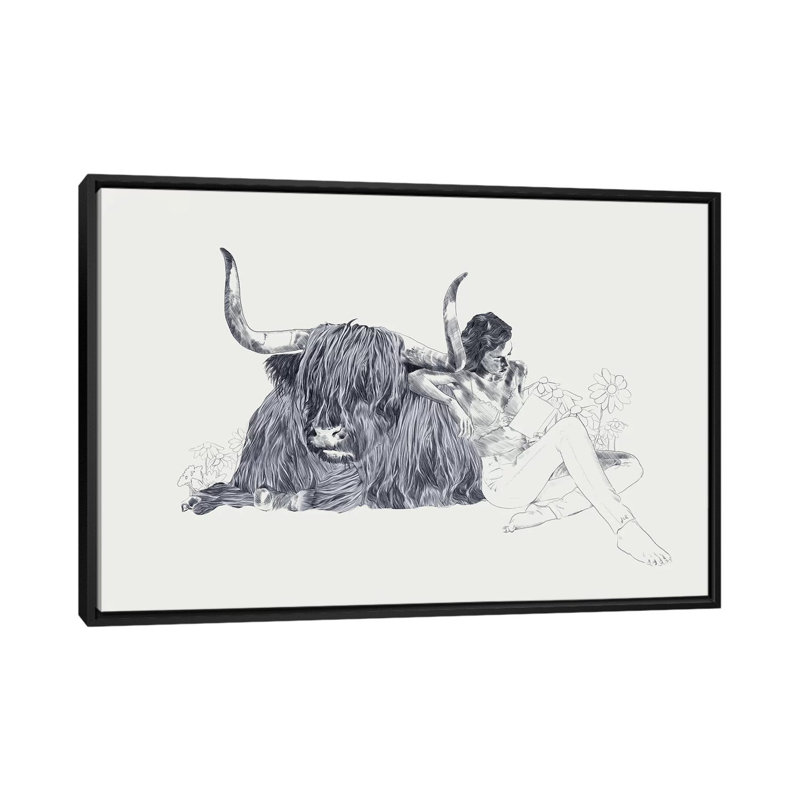 Taurus by Jenny Rome - Print on Canvas, Black Framed, 101.6 cm H x 66.04 cm W