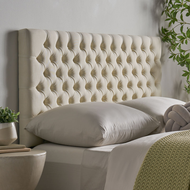 Dannett Queen Upholstered Panel Headboard, Ivory