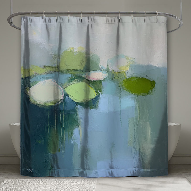 Rideau de douche Lily - Nature Modern Decor, H 93 po x l 70 po, Rouge / abstrait 2
