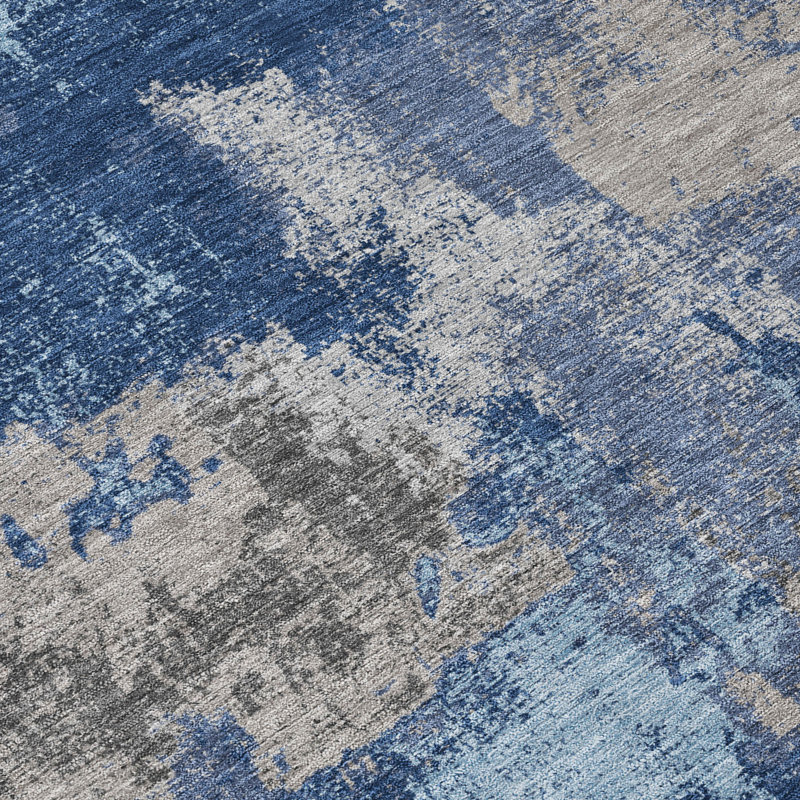 Machine Washable Indoor/Outdoor Chantille ACN2913 Modern Rug, Navy, 10' x 14'