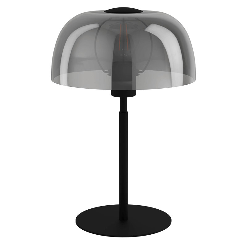 Aikin Metal Table Lamp, Black/Clear