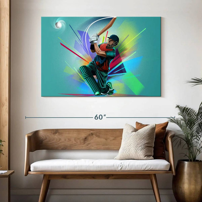 Sireci Cricket Player, 32" H x 48" W