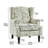 Duward Rococo Green Floral Upholstered Wingback Accent Chair with Nailhead Trim-1018093480