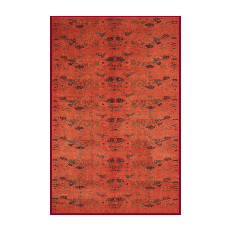 Tapis de zone rouge contemporaine, Rectangle 5 pi x 7 pi