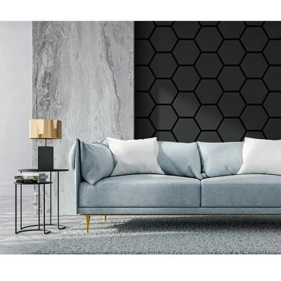 Acoustic Wall Panels Self Adhesive, Hexagon Design, Peel and Stick Sound Absorbing Panels  for Wall, Home, Office, Gaming Room 30 x 30 x 0.9cm