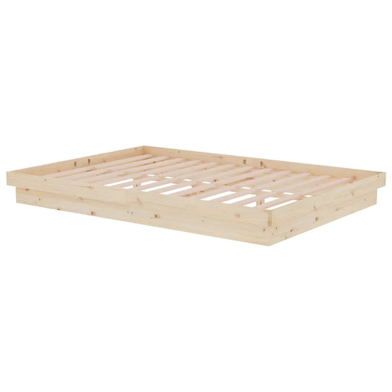 Jaquita Solid pinewood Bed, European Double (140 x 200cm), Brown