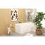 Baignoire autoportante en acrylique de 43 po, forme rectangulaire spacieuse, trop-plein chromé et bonde escamotable certifiée CUPC, finition blanc brillant