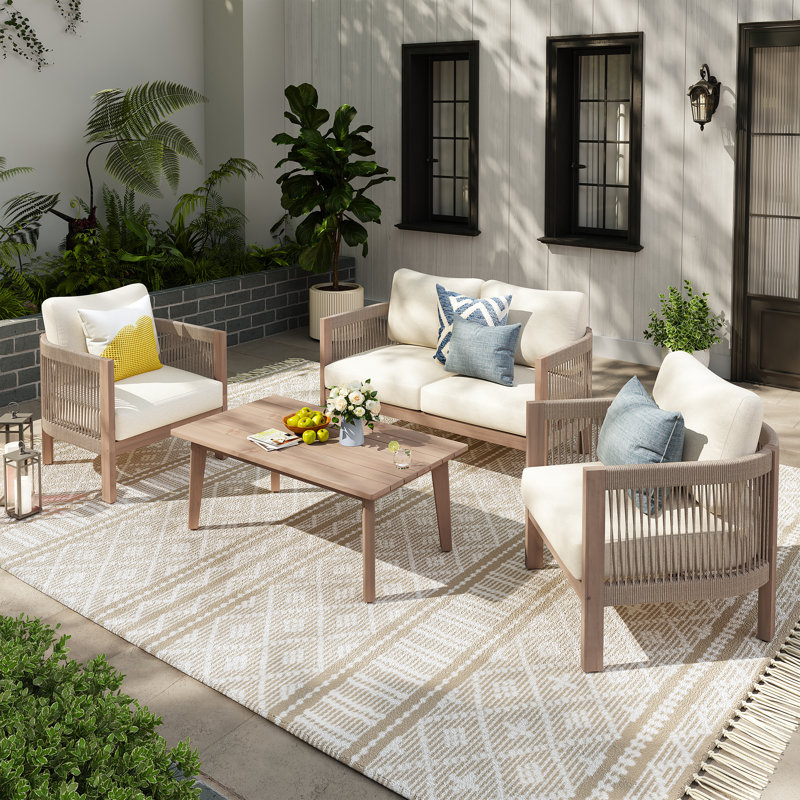 4-Person Outdoor Seating Group with Cushions