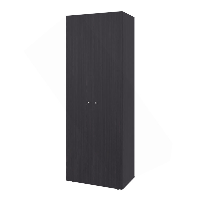 Armoire H 66,9 po, 2 portes, 4 tablettes, wengé noir - chambre à coucher, Noir