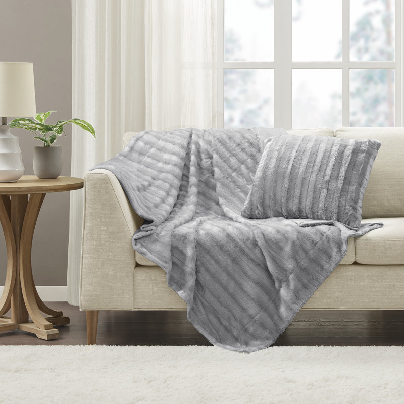 Jeté 50 po x 60 po Duke, Gris