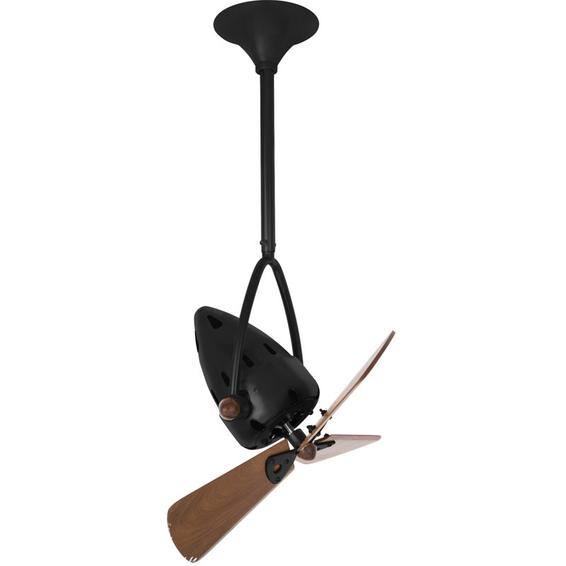 16" Jarold Directional 3 Blade Ceiling Fan, Matte Black
