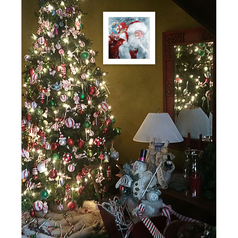 «Santa Presents» par Bluebird Barn - impression d'art graphique, Pas de tapis, Papier encadré noir