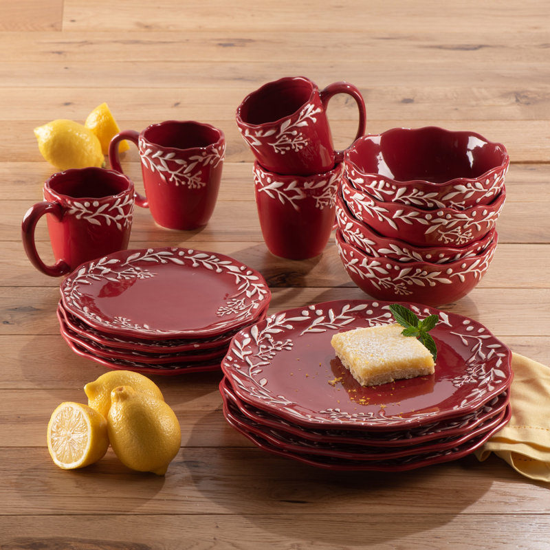 Caslin Ceramic Dinnerware Set 16 Piece - Service for 4