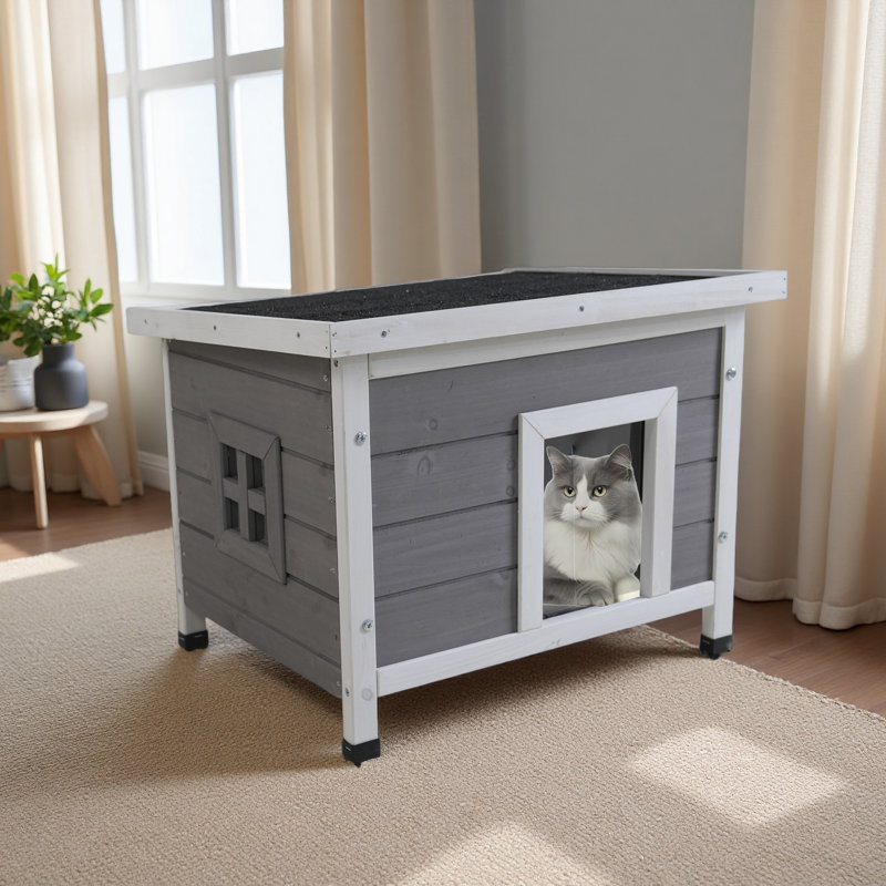 Cage à chat pour chat avec fauve et chat, Gris