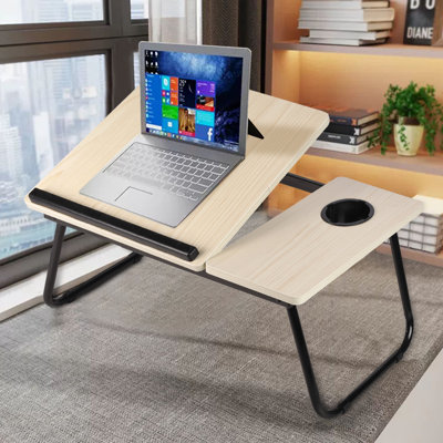 Adjustable Foldable Laptop Bed Table with Cup Holder