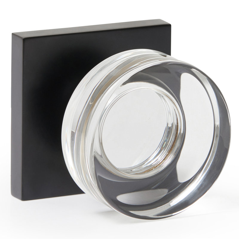 Bouton de porte noir mat avec poignée en cristal Macau, Intimité