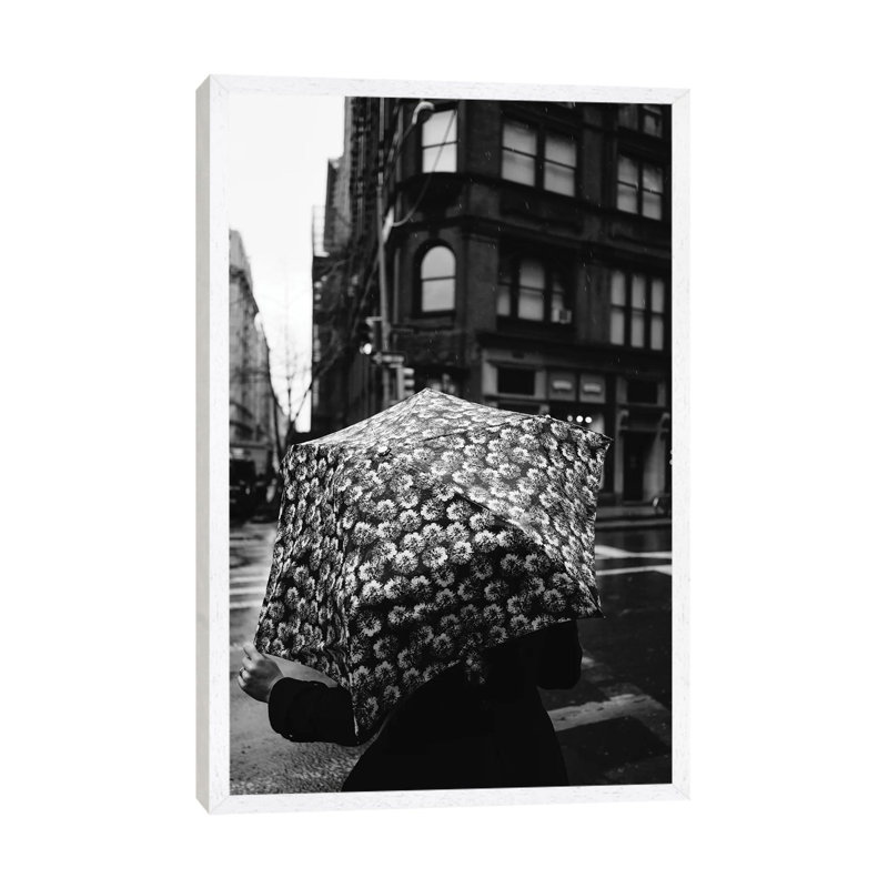 Rainy New York VI by Bethany Young - Print on Canvas, White Framed, 66.04cm H x 45.72cm W x 3.81cm D