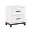 Table de chevet blanche à 2 tiroirs - Pièce de mobilier de chambre en bois blanc