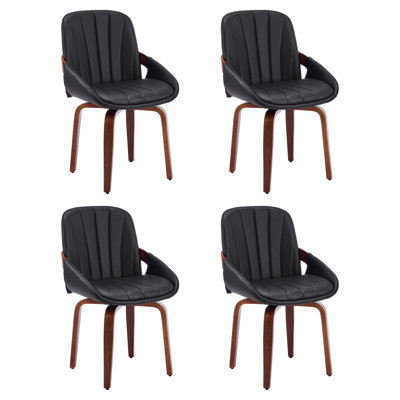Chaises de salle à manger pivotantes, fauteuils rembourrés en similicuir avec rotation à 360 °, chaise moderne Mid-Century avec pieds en bois massif pour la cuisine, la salle à manger et le salon