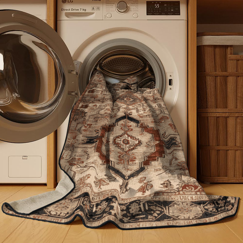 Tapis brun lavable à la machine, Tapis de couloir 2 pi x 4 pi