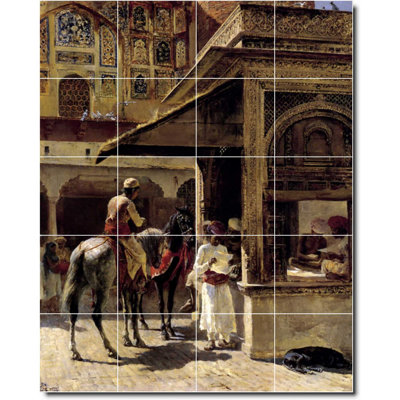 32" x 40" Ceramic Painting Decorative Mural Tile 8" x 8"