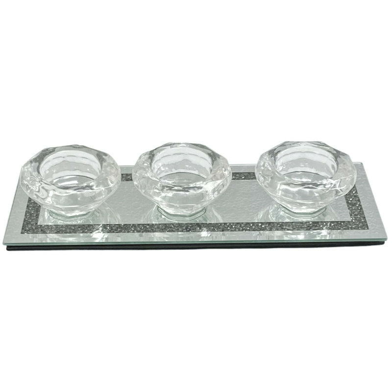 Glass Tabletop Tealight Holder, Clear