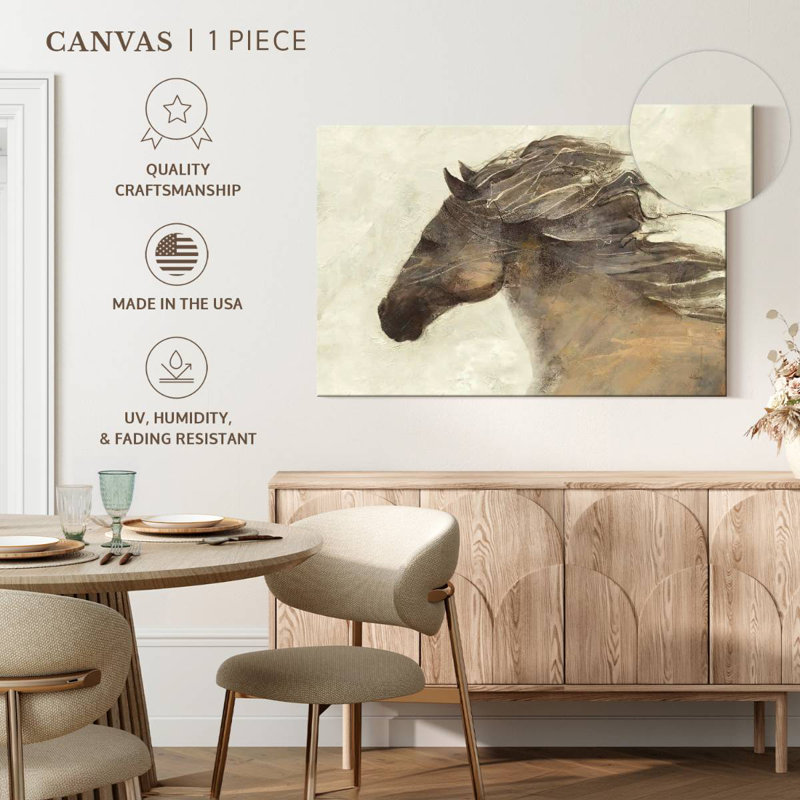 Cheval abstrait Brampt, H 34 po x l 51 po