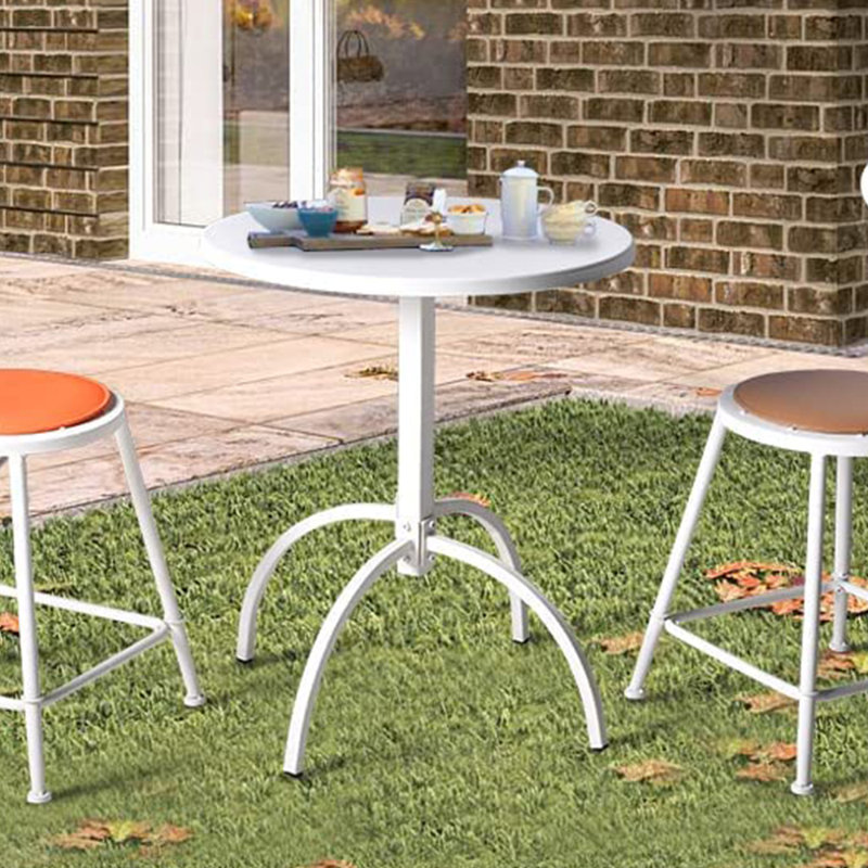 Maksen Round Metal Outdoor Dining Table , in. W in. D, 27.56" W