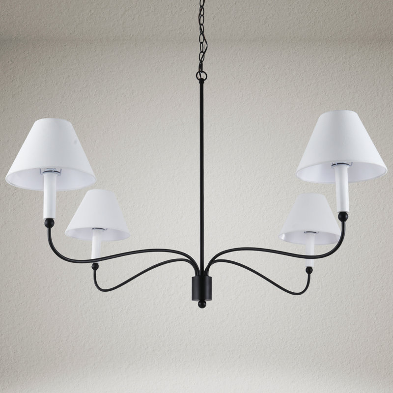 Iron 4-Light Chandelier, Noir mat