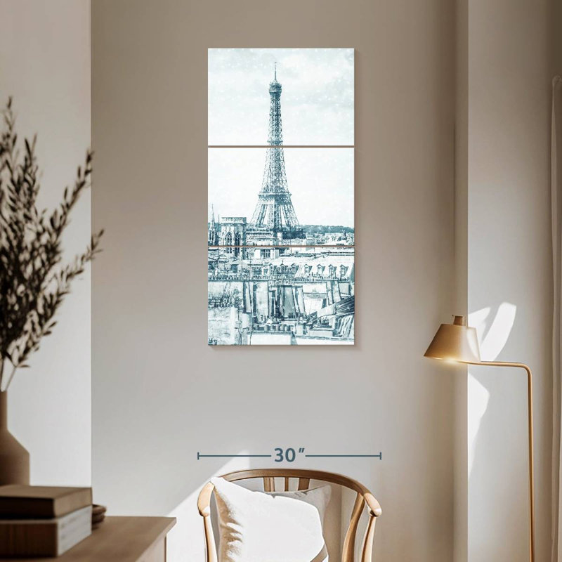 Retro Eiffel Tower, 62" H x 30" W