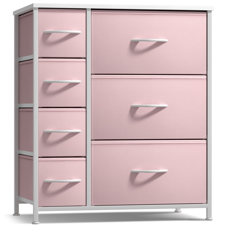Commode 7 tiroirs Sorbus, Rose
