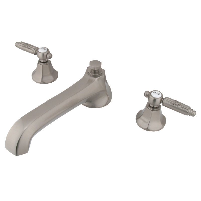 Robinet de baignoire romaine à 3 poignées et 3 poignées Kingston Brass, Nickel brossé