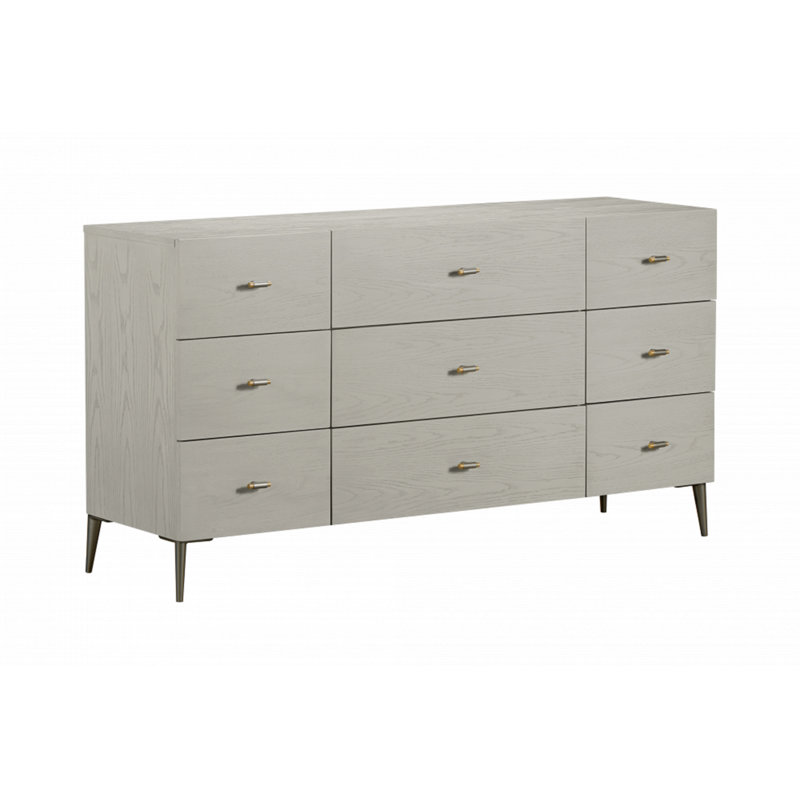 George Oliver Solid Wood 9-Drawer Dresser with Deep Storage