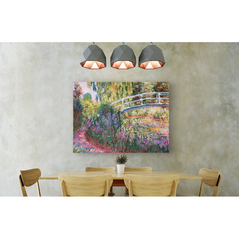 The Japanese Bridge, Pond With Water Lillies by Claude Monet - Painting, 60cm H x 80cm W, Wrapped Canvas