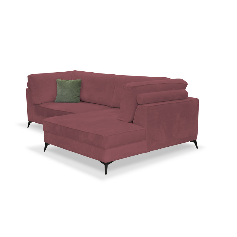 3 Seater Corner Sofa, Red, Right Hand Facing