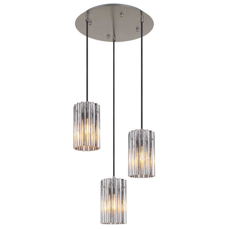 Daubs 3 - Light Brushed Nickel Pendant