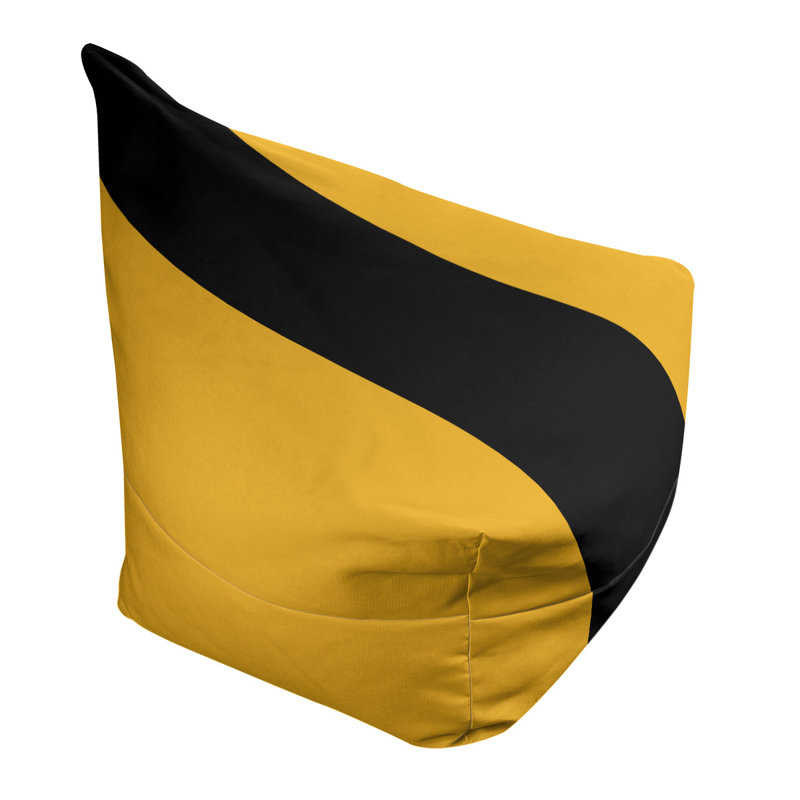 Bean Bag Cover, 30" H x 27" W x 2" D, Pittsburgh Gold/Black
