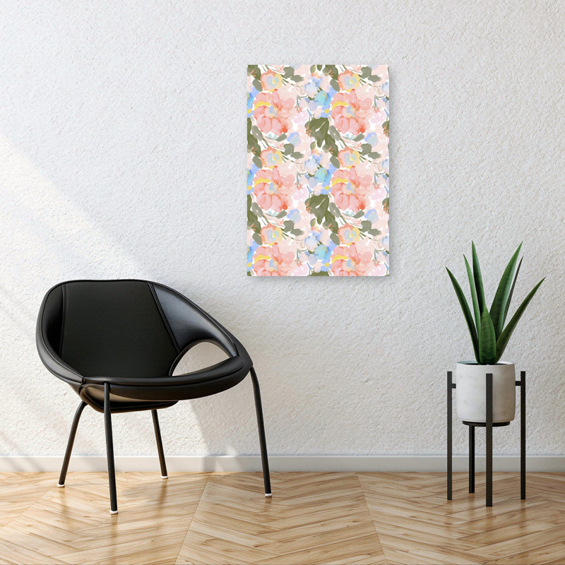 Douce aquarelle abstraite, nature délicate, printemps, art mural, 36" H x 24" W