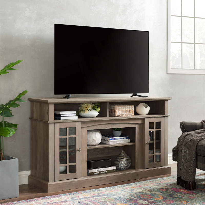 Classic TV Media Stand Modern Entertainment Console For TV Up To 65" With Open And Closed Storage Space, Gray Wash, 58.25"W*15.75"D*32"H
