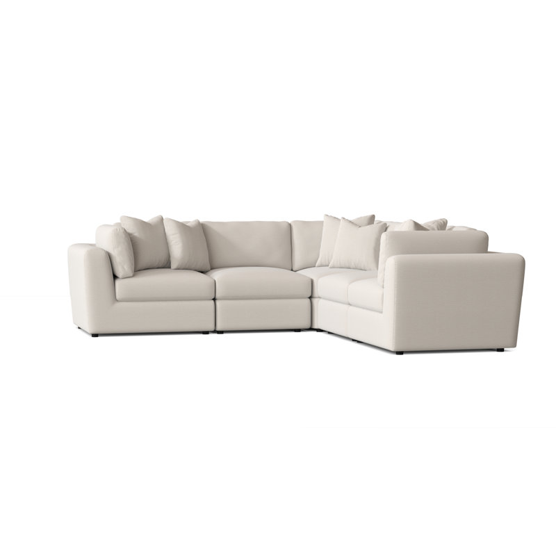 Oasis 11- Piece Upholstered Corner Sectional, Cream Chenille 1345-002